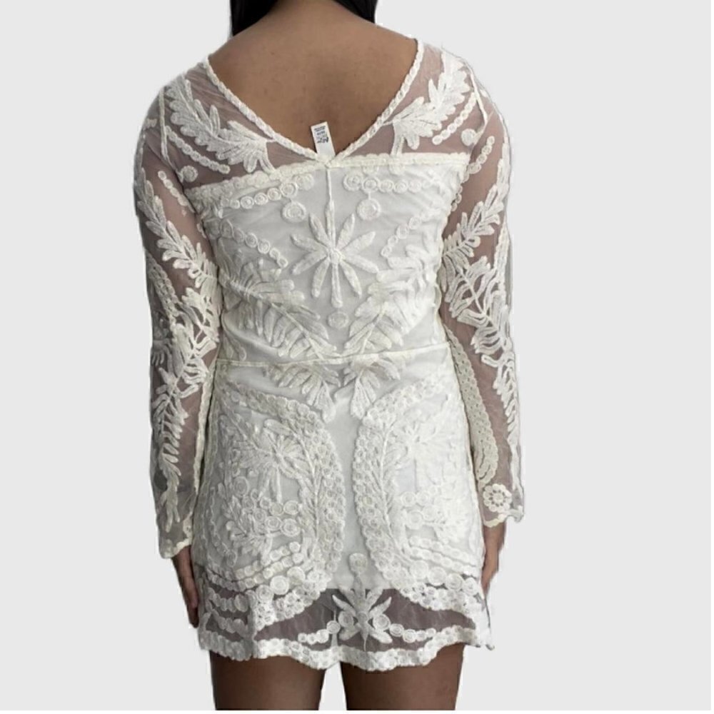 Tokyo Darling Cream Colored Lace Dress Long Sleeve Size XS - Picture 7 of 10